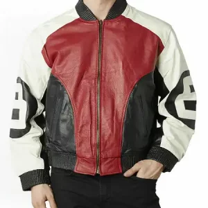 8-Ball-Pool-Bomber-Mens-White-Black-And-Red-Leather-Jacket