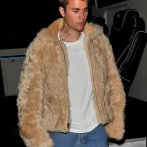 Justin-Bieber-Beige-Fur-Jacket