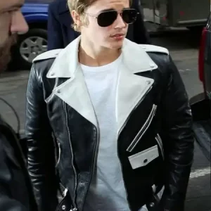 Justin-Bieber-Black-And-White-Leather-Jacket