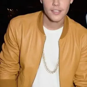Justin-Bieber-Brown-Leather-Jacket