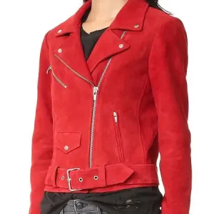 Emma-Swan-Suede-Leather-Red-Biker-Jacket