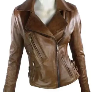 Women-Biker-Brown-Leather-Jacket