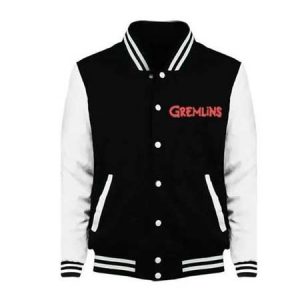 Gremlins Baseball Black And White Varsity Jacket