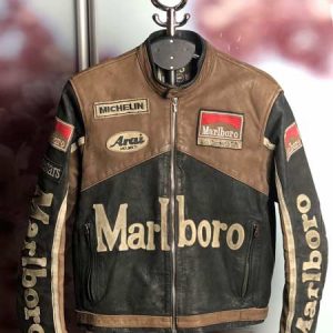 Marlboro Leather Racing 1990s Black Jacket