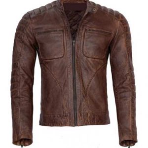 Men’s Vintage Brown Cafe Racer Jacket