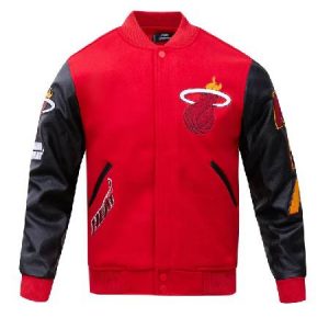 Miami Heat Classic Red Wool Varsity Jacket