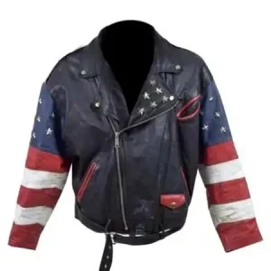 USA Brando Vintage 80s Stars Studded Bomber Jacket