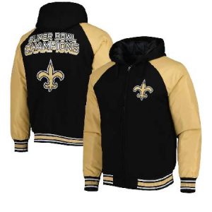 G-iii Sports By Carl Banks Black New Orleans Saints Defender Raglan Jacket