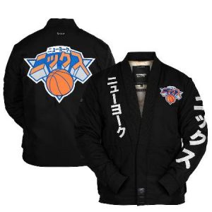 Unisex New York Knicks Nba X Hyperfly Black Katakana Kimono Jacket