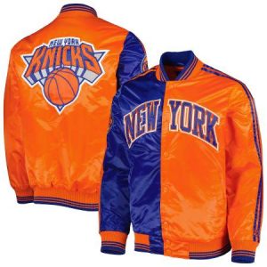 New York Knicks Starter Blue & Orange Fast Break Satin Jacket