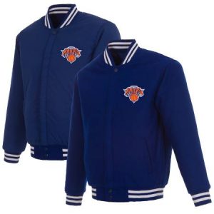 Men's New York Knicks Jh Design Royal Reversible Embroidered Jacket