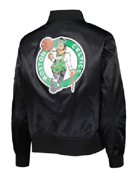 Boston Celtics NBA Pro Standard Classics Satin Black Varsity Jacket