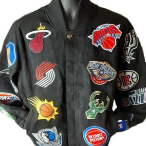 Men’s Nba Atlanta Hawks G-iii Collage Embroidered Front Snap Jacket