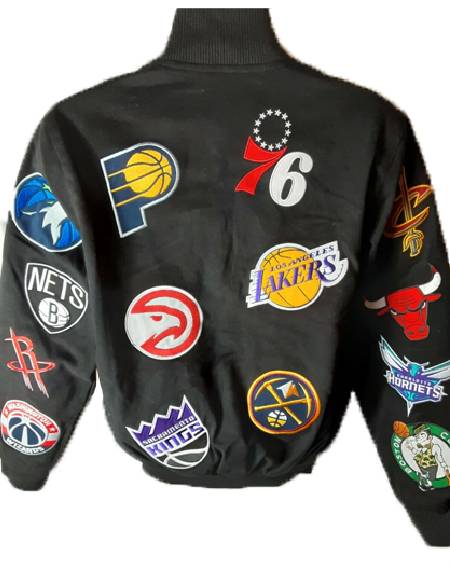 Men’s Nba Atlanta Hawks G-iii Collage Embroidered Front Snap Jacket