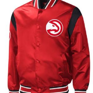 NBA Atlanta Hawks Starter Red Force Play Satin Varsity Jacket