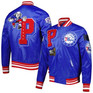 Philadelphia 76ers Pro Standard Royal Mash Up Capsule Satin Jacket