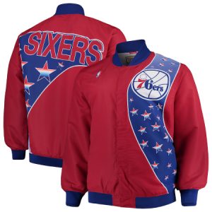 Philadelphia 76ers Mitchell And Ness Hardwood Classics Big & Tall Authentic Red Jacket