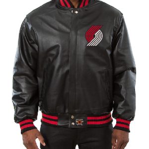 Portland Trail Blazers Jh Design Black Domestic Team Leather Jacket
