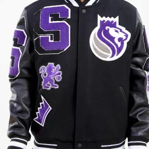 Sacramento Kings NBA Black Varsity Jacket