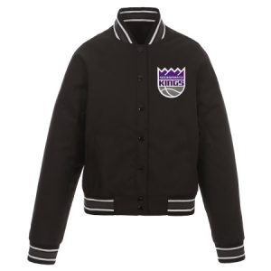 Sacramento Kings JH Design Black Poly-Twill Jacket