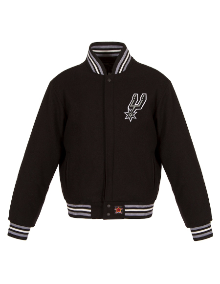 San Antonio Spurs Jh Design Black Embroidered Logo Jacket
