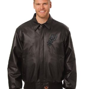 San Antonio Spurs JH Design Black Tonal Leather Jacket