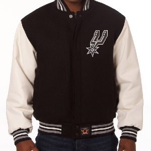 San Antonio Spurs JH Design Black Domestic Two-tone Wool Jacket