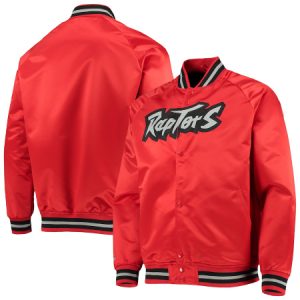 Toronto Raptors Mitchell And Ness Red Hardwood Classics Raglan Jacket