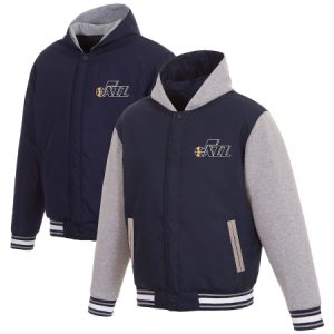 Utah Jazz NBA JH Design Reversible Poly-Twill Hooded Jacket