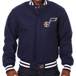 NBA Utah Jazz JH Design Navy Big & Tall All Wool Jacket