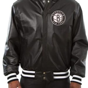 Brooklyn Nets NBA Black Varsity Jacket