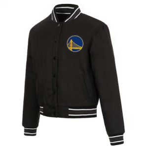 Golden State Warriors JH Design Black Poly-Twill Jacket