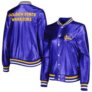 Unisex NBA Golden State Warriors The Wild Collective Royal Metallic Jacket
