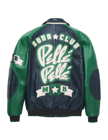 Pelle Pelle Classic Soda Club Plush Black And Green Jacket