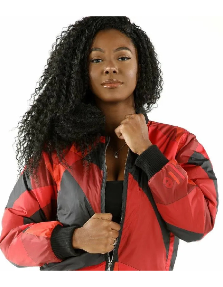 Abstract Pattern Pelle Pelle Red Bomber Jacket