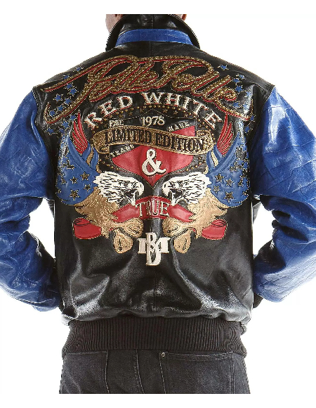 Black Blue Pelle Pelle Red White And True Leather Jacket