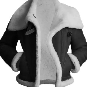 Julia Black Sheepskin Shearling Leather Jacket
