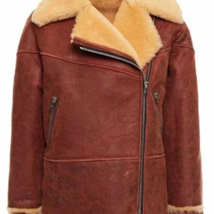 Brittney Classic Brown Soft Shearling Jacket