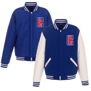 LA Clippers JH Design Royal/White Reversible Jacket