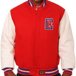 NBA LA Clippers Team JH Design Red/White Big & Tall Varsity Jacket