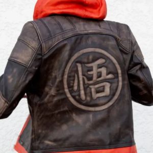 Dragon Ball Goku Brown Leather Jacket With Hood