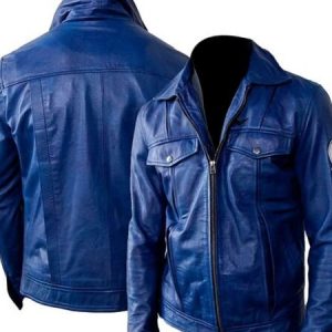 Dragon Ball Future Trunks Blue Leather Jacket