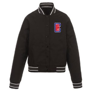 LA Clippers JH Design Black Poly-Twill Jacket