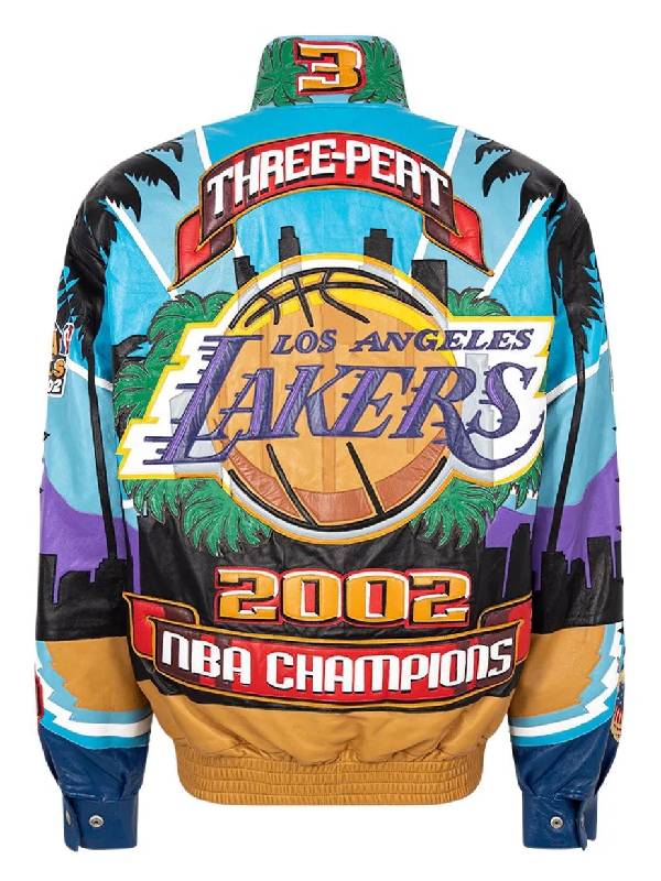 Jeff Hamilton X Lakers 2002 3peat Leather Jacket
