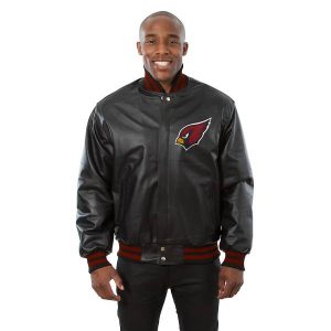NFL Arizona Cardinals JH Design Black Leather Jacket