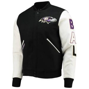 NFL Baltimore Ravens Black/White Logo Varsity Jacket