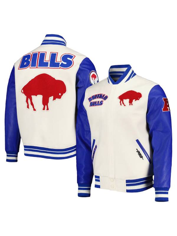 Buffalo Bills NFL Retro Classic Royal and Cream Varsity Jacket