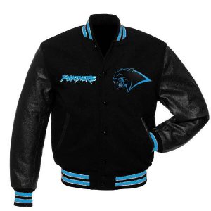 NFL Carolina Panthers Black Varsity Jacket