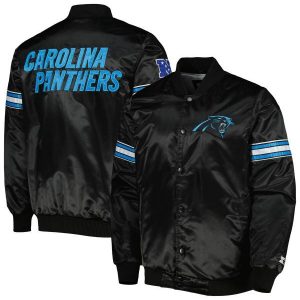 Carolina Panthers NFL Pick and Roll Black Bomber Jacket