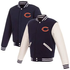 Pro Line by Fanatics Chicago Bears Navy/White Reversible Fleece Jacket